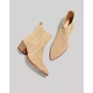 Madewell Western Chelsea Boots In Oiled Suede